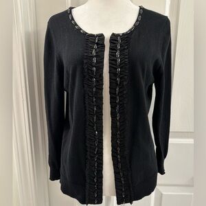 Banana Republic Sweater Cardigan Black Open Front Size M‎